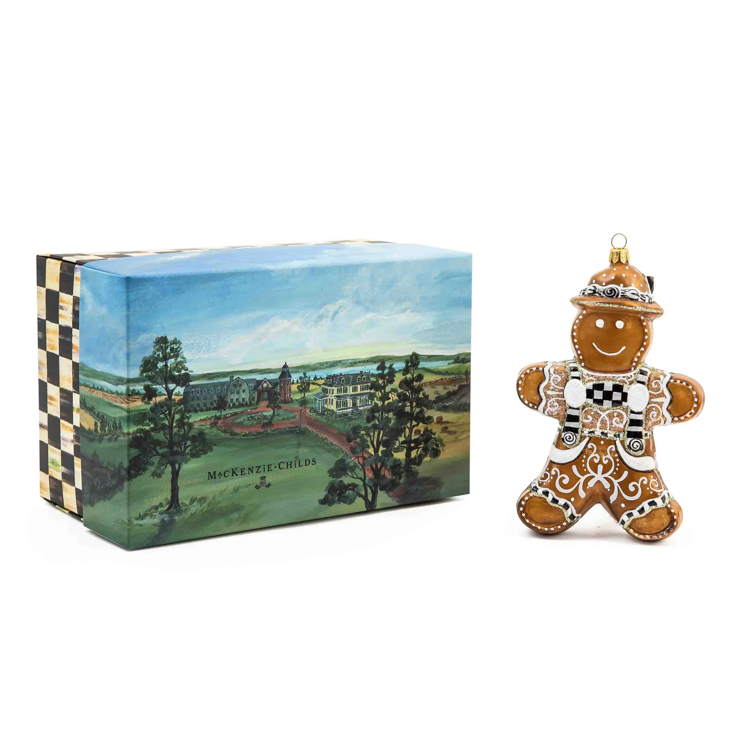 Holiday|MacKenzie-Childs Farmhouse Gingerbread Boy Glass Ornament