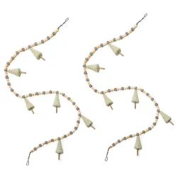 Holiday|Room Accents|MacKenzie-Childs Farmhouse Holiday Beaded Tree Garland, Set of 2