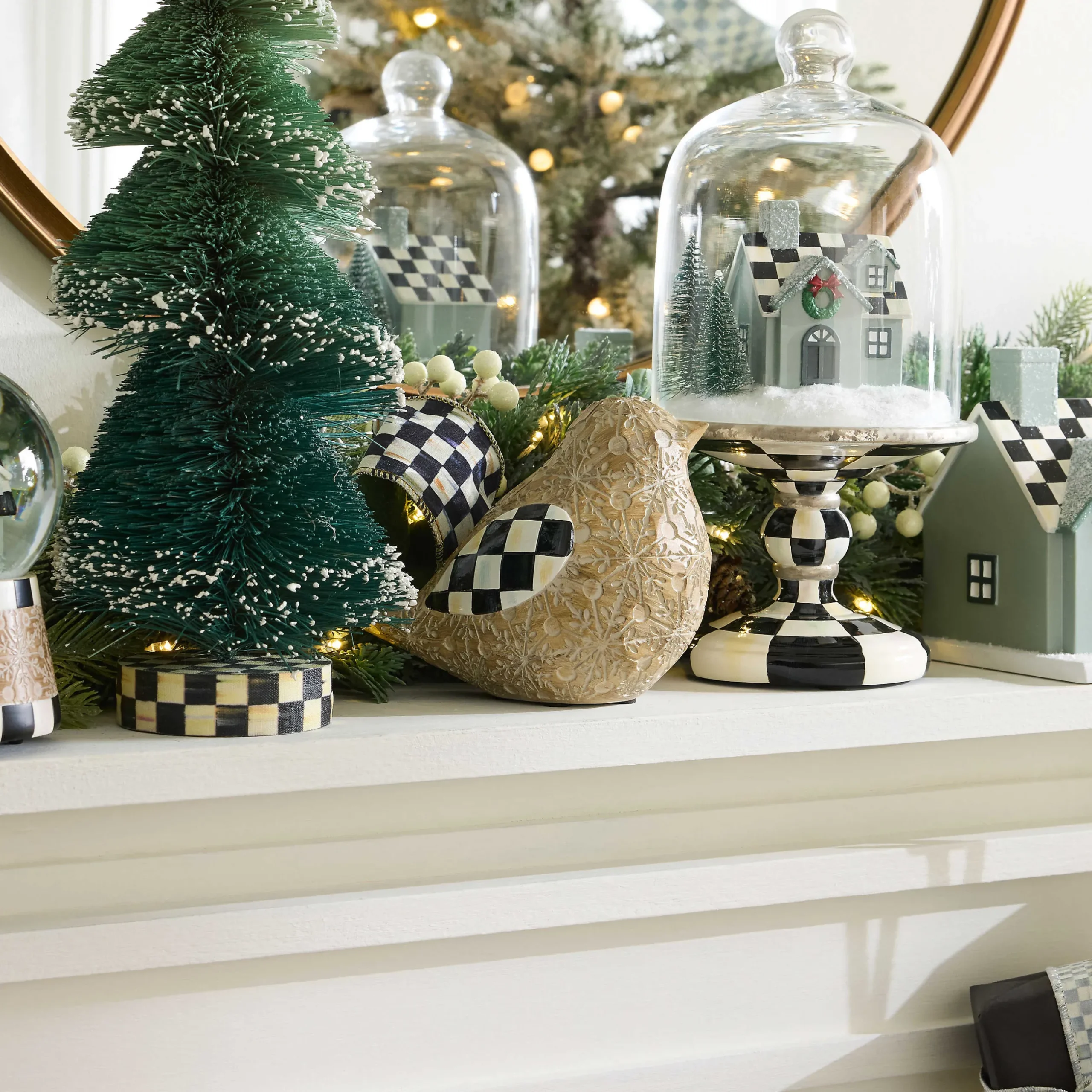 The Fall Shop|Room Accents|MacKenzie-Childs Farmhouse Holiday Block Print Birds, Set of 2