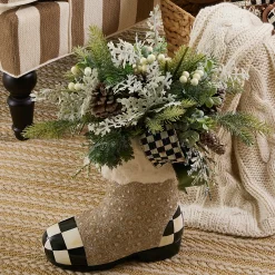 Greenery & Florals|MacKenzie-Childs Farmhouse Holiday Boot Arrangement