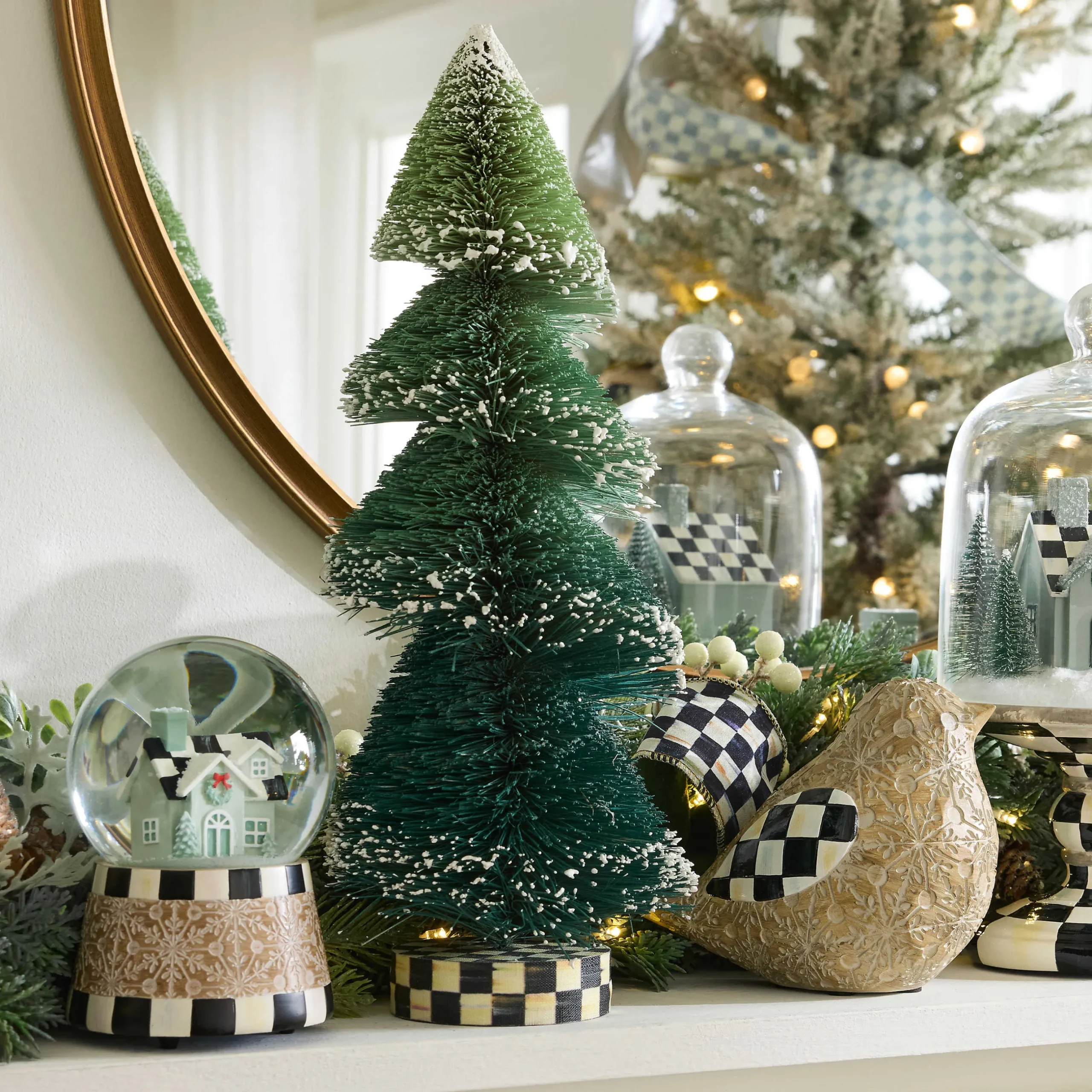 Room Accents|Table Accessories|MacKenzie-Childs Farmhouse Holiday Bottle Brush Trees - Set of 3