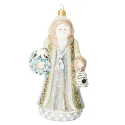 Holiday|MacKenzie-Childs Farmhouse Holiday Dove Santa Glass Ornament