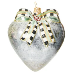 Holiday|MacKenzie-Childs Farmhouse Holiday Heart Glass Ornament