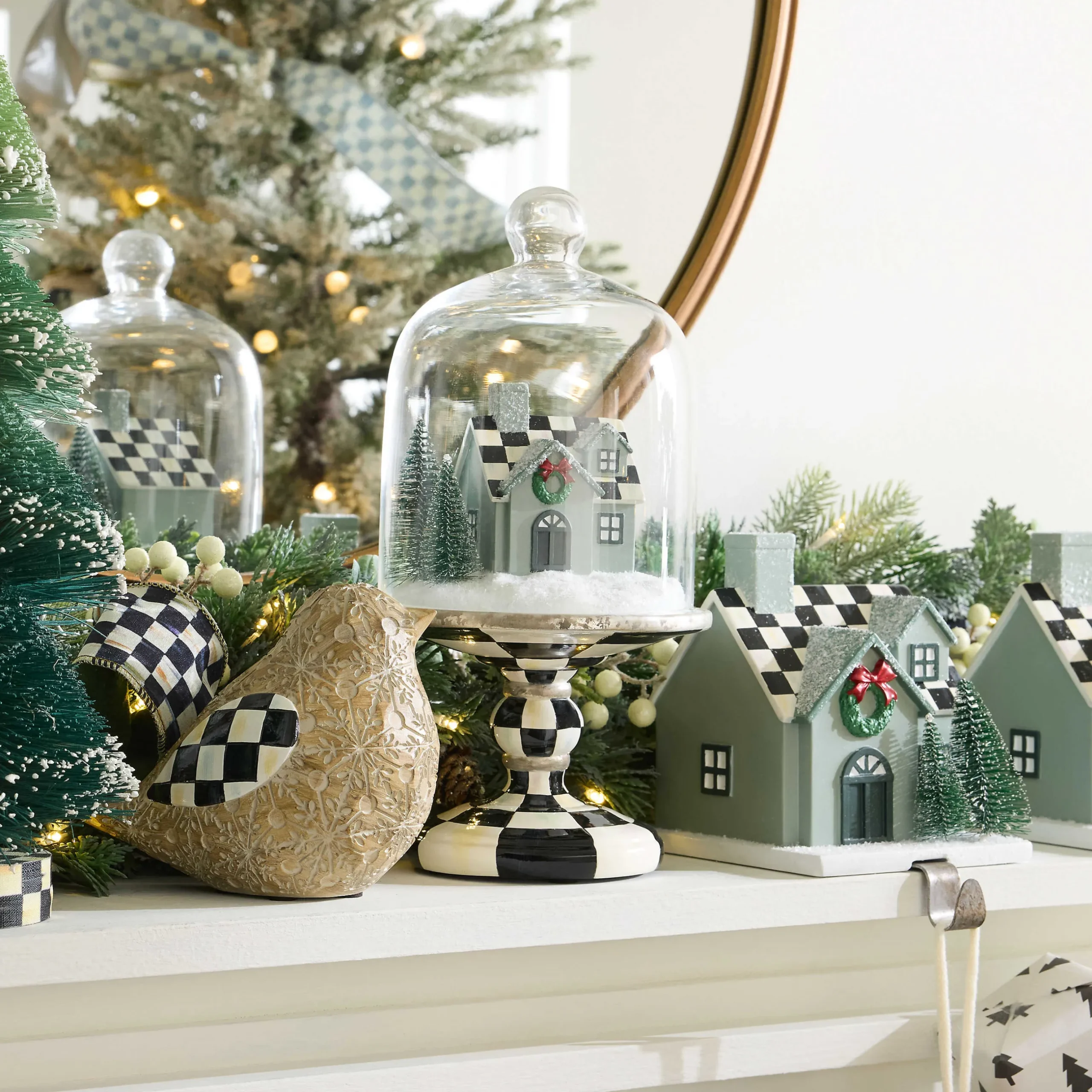 Room Accents|MacKenzie-Childs Farmhouse Holiday House Cloche