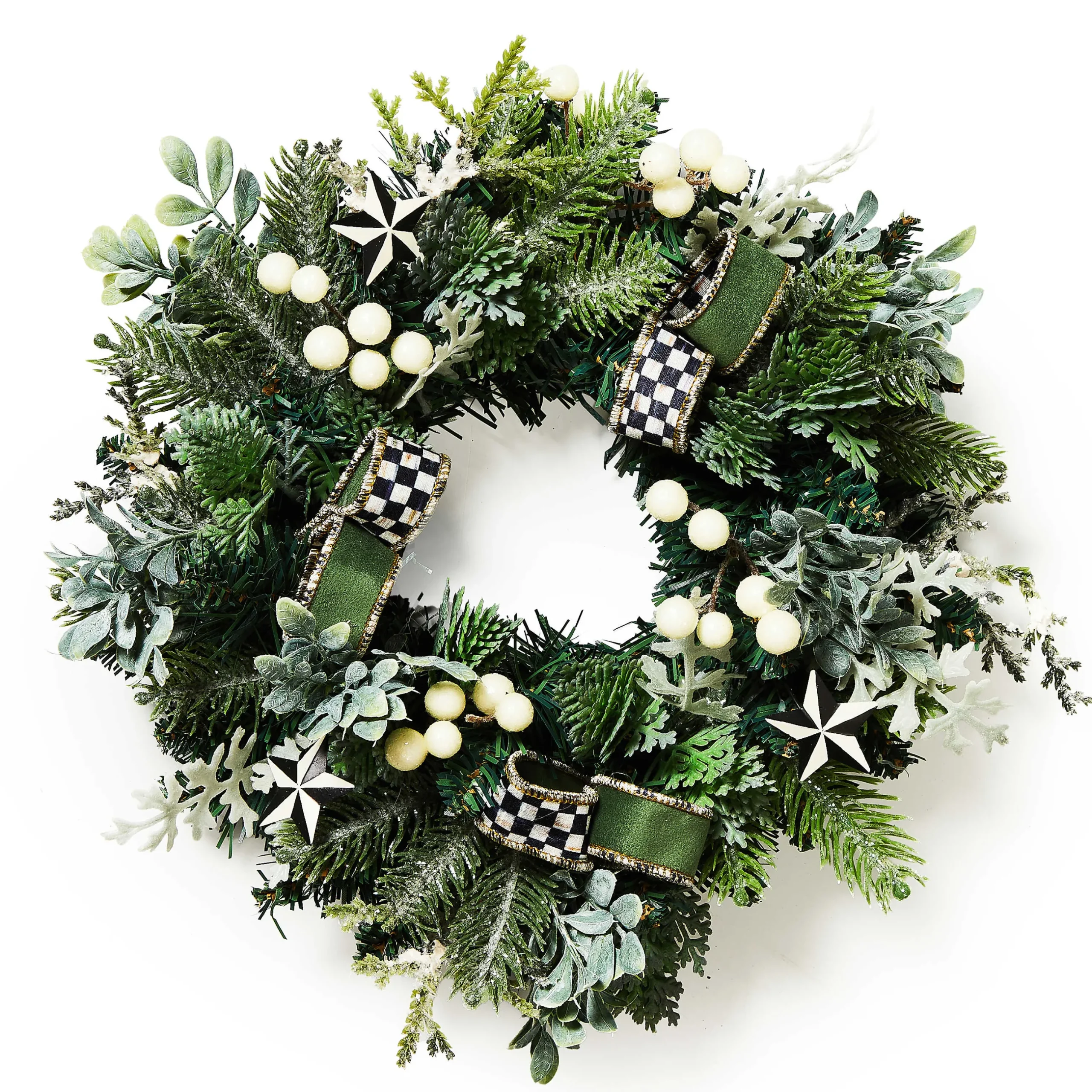 Outdoor|Greenery & Florals|MacKenzie-Childs Farmhouse Holiday Mini 14 Wreath
