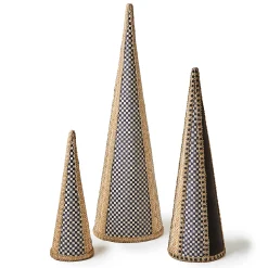 Holiday|Room Accents|MacKenzie-Childs Farmhouse Holiday Rattan Cone Trees, Set of 3