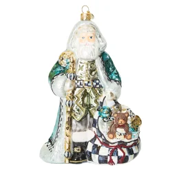 Holiday|MacKenzie-Childs Farmhouse Holiday Santa Glass Ornament