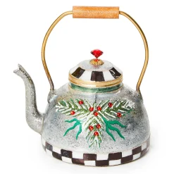 Holiday|MacKenzie-Childs Farmhouse Holiday Tea Kettle Glass Ornament