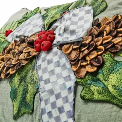 Pillows, Throws, & Cushions|MacKenzie-Childs Farmhouse Holly Holiday Lumbar Pillow