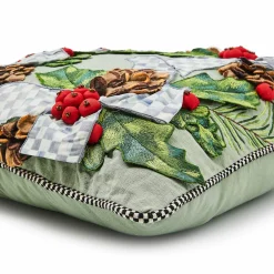 Pillows, Throws, & Cushions|MacKenzie-Childs Farmhouse Holly Holiday Throw Pillow