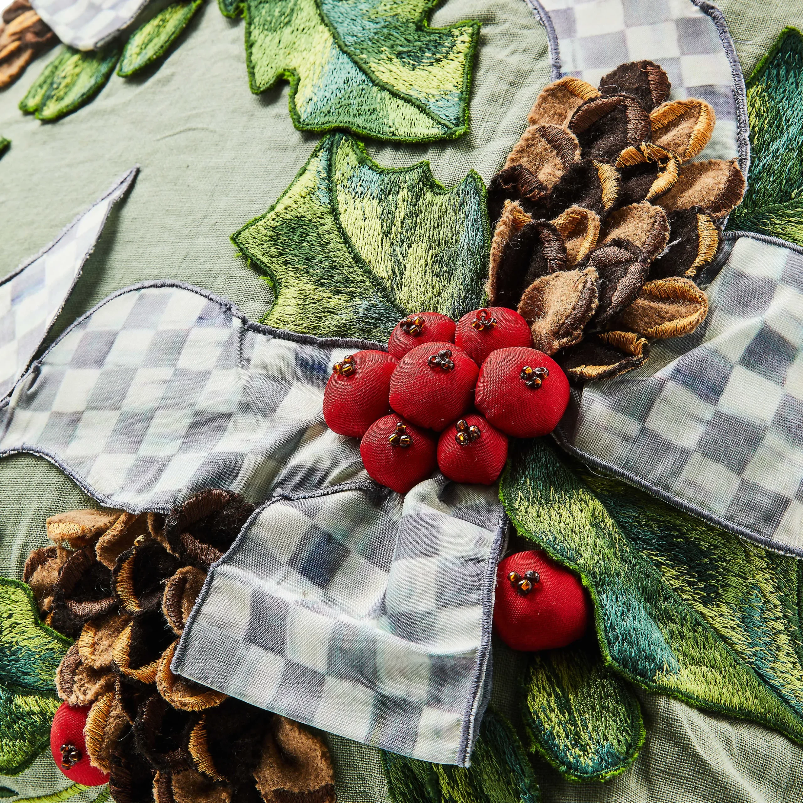 Pillows, Throws, & Cushions|MacKenzie-Childs Farmhouse Holly Holiday Throw Pillow