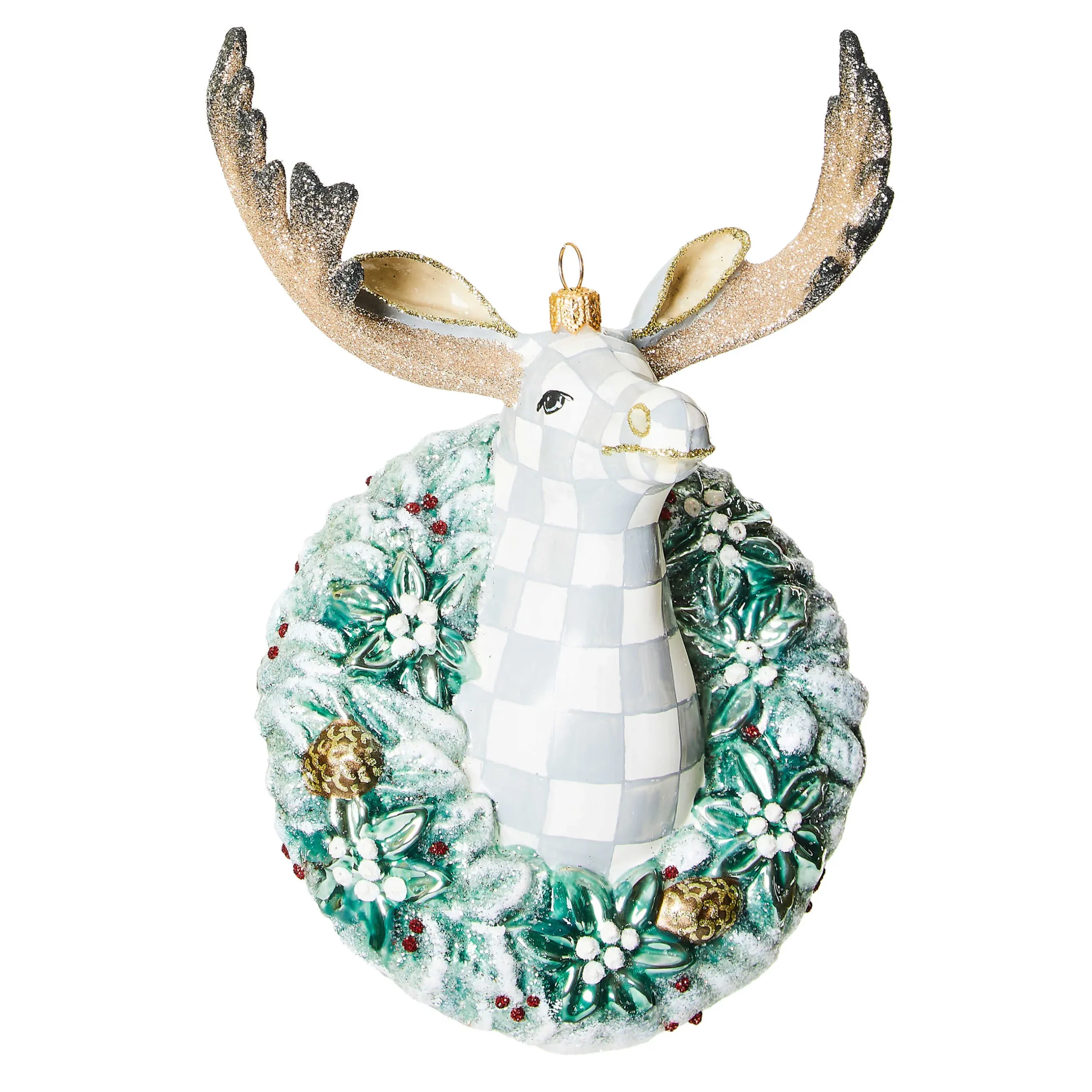 Holiday|MacKenzie-Childs Farmhouse Moose Glass Ornament