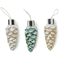 Holiday|MacKenzie-Childs Farmhouse Pinecone Glass Ornaments, Set of 3