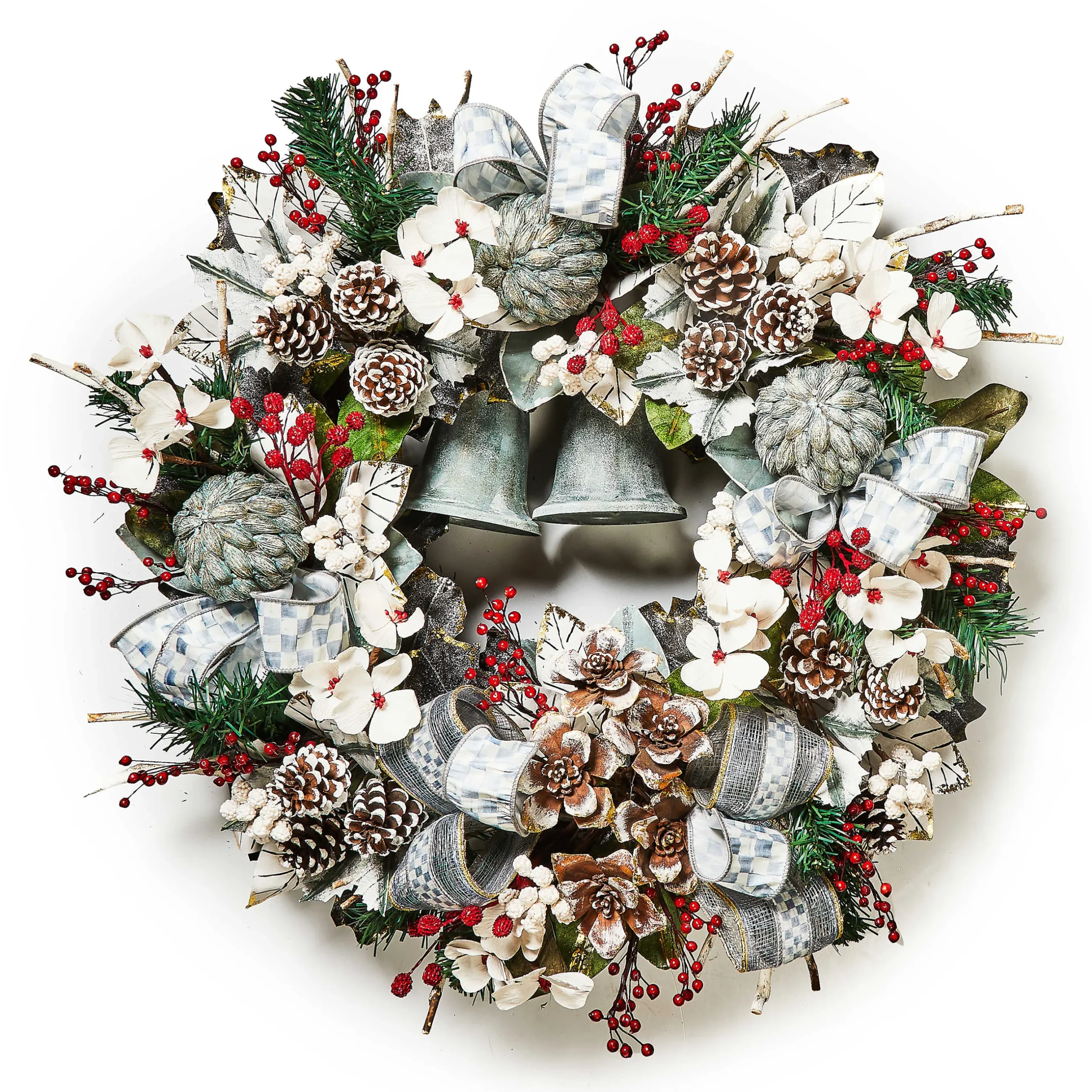 Holiday|Greenery & Florals|MacKenzie-Childs Farmhouse Sterling Holiday 30 Wreath