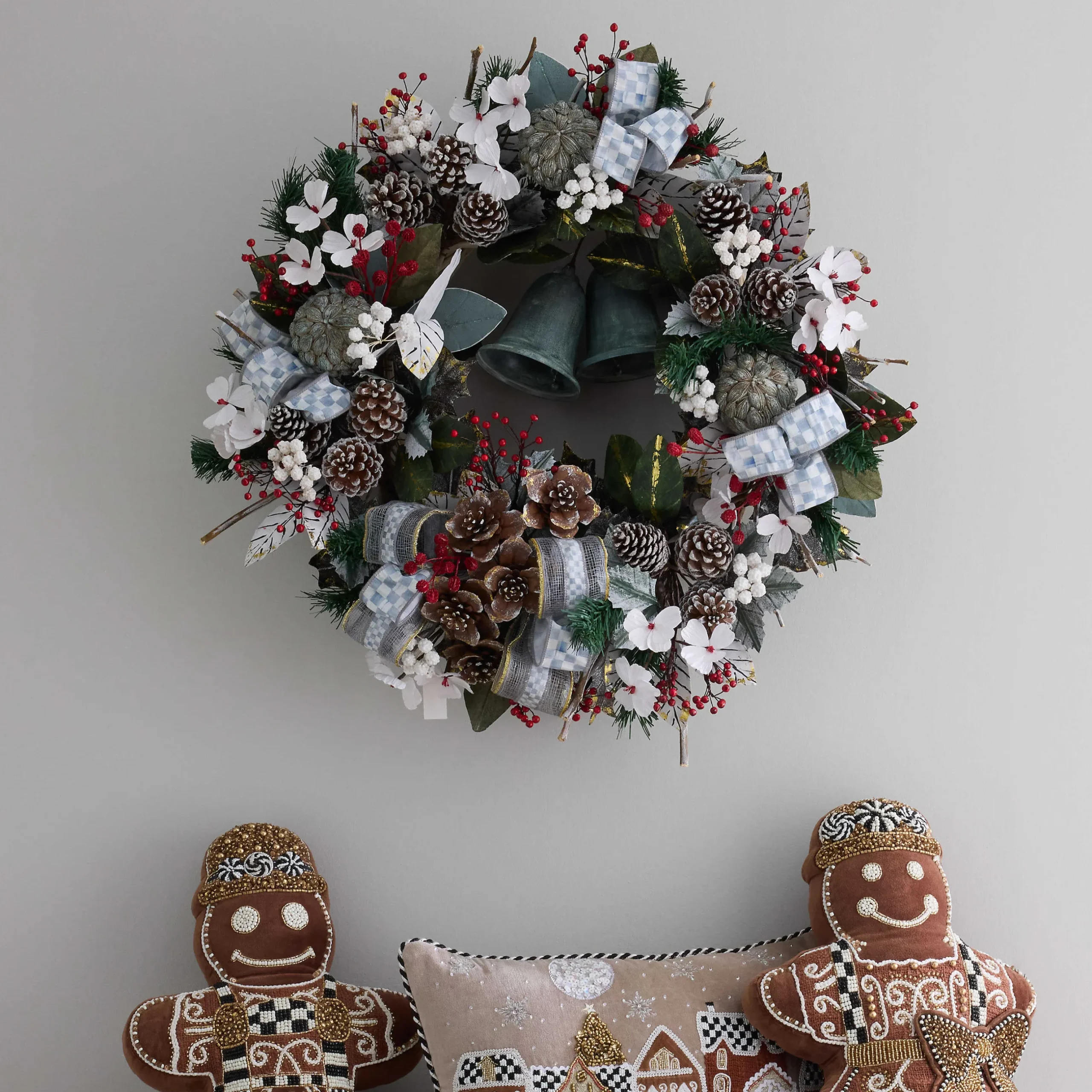 Holiday|Greenery & Florals|MacKenzie-Childs Farmhouse Sterling Holiday 30 Wreath