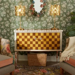 Storage Furniture|Entryway Furniture|MacKenzie-Childs Field Study Check Console Table