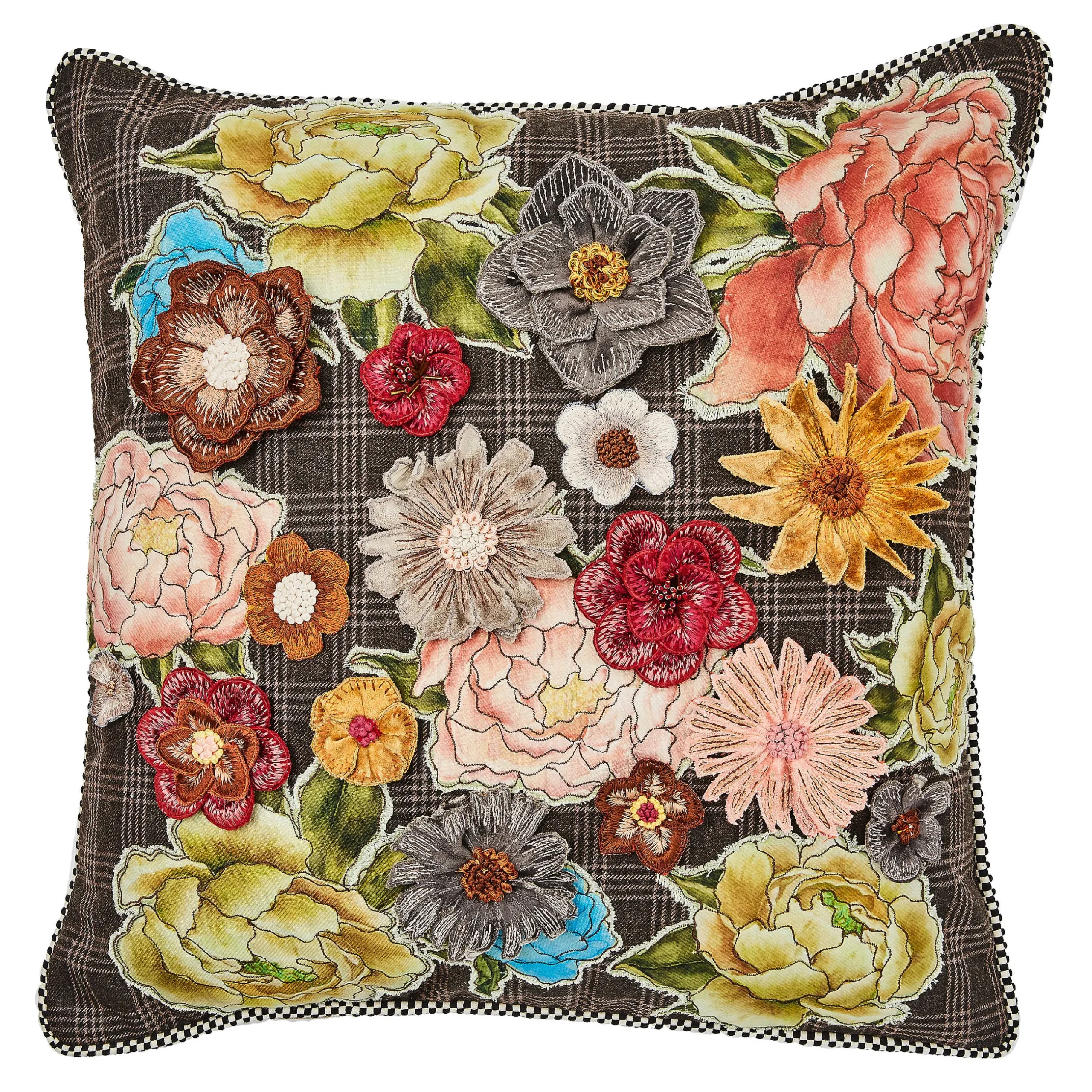 Pillows, Throws, & Cushions|MacKenzie-Childs Field Study Embroidered Floral Throw Pillow