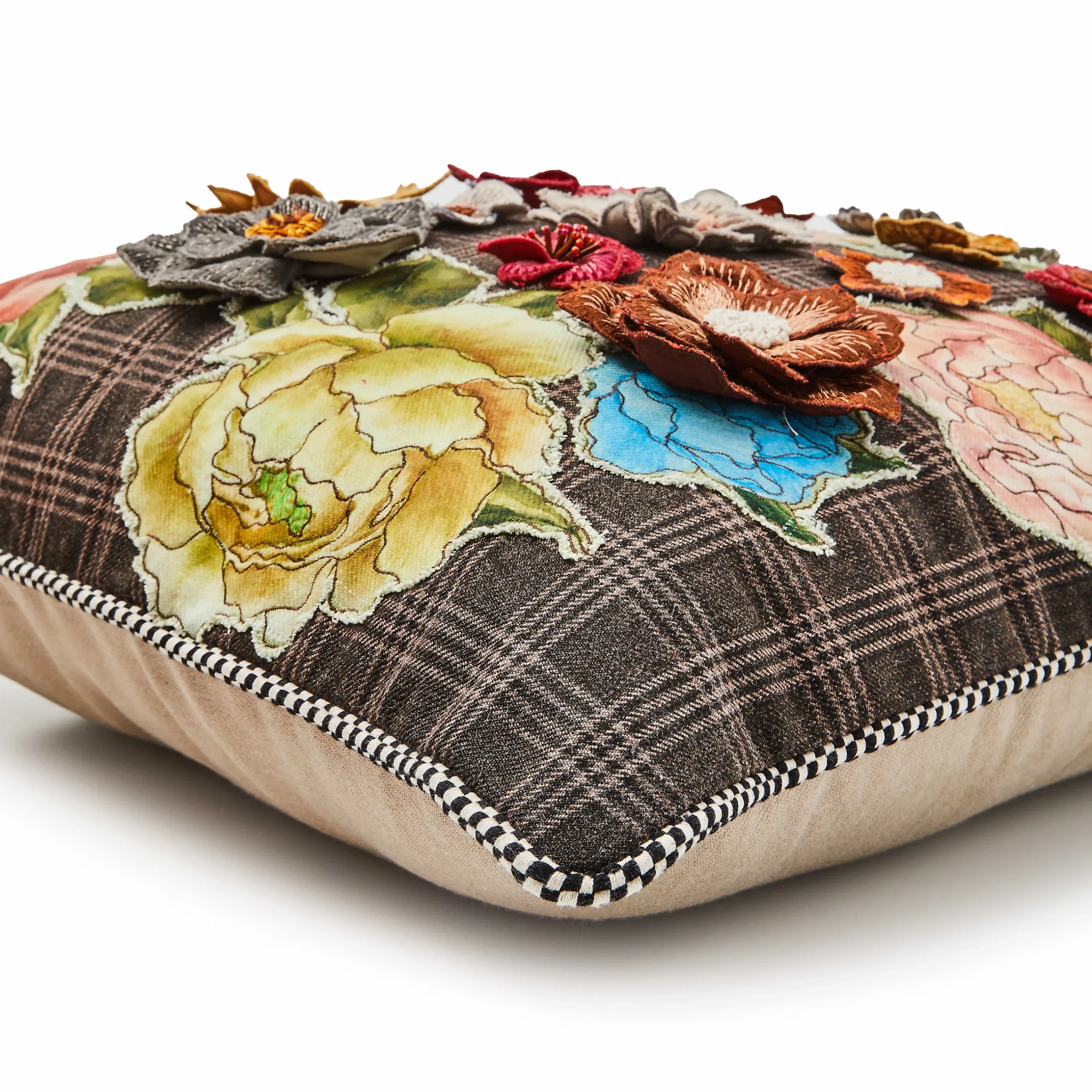 Pillows, Throws, & Cushions|MacKenzie-Childs Field Study Embroidered Floral Throw Pillow