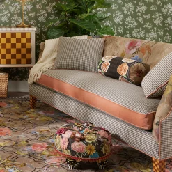 Living Room|MacKenzie-Childs Field Study Floral  Gingham Sofa