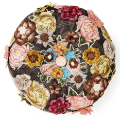 Living Room|MacKenzie-Childs Field Study Floral Tufted Footstool
