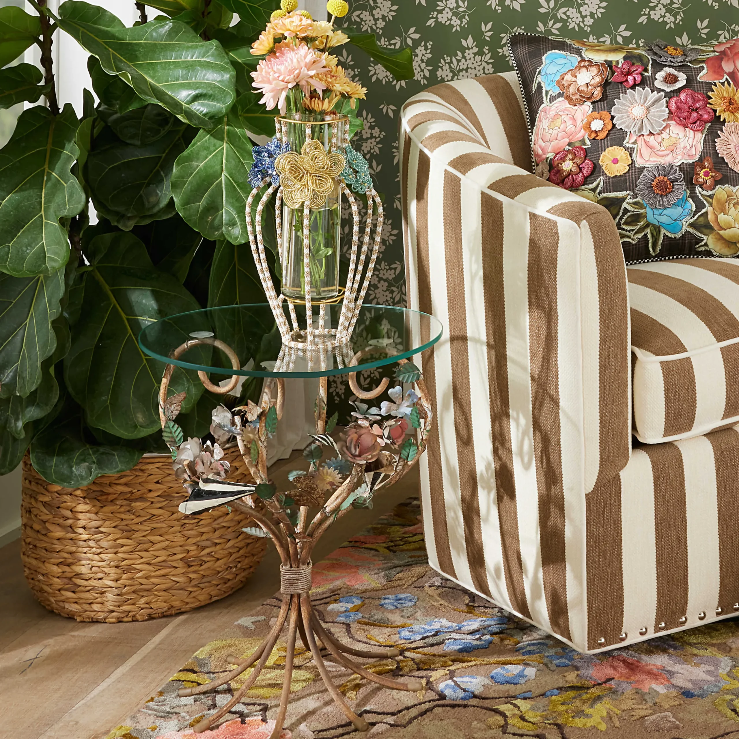 Living Room|MacKenzie-Childs Field Study Round Accent Table