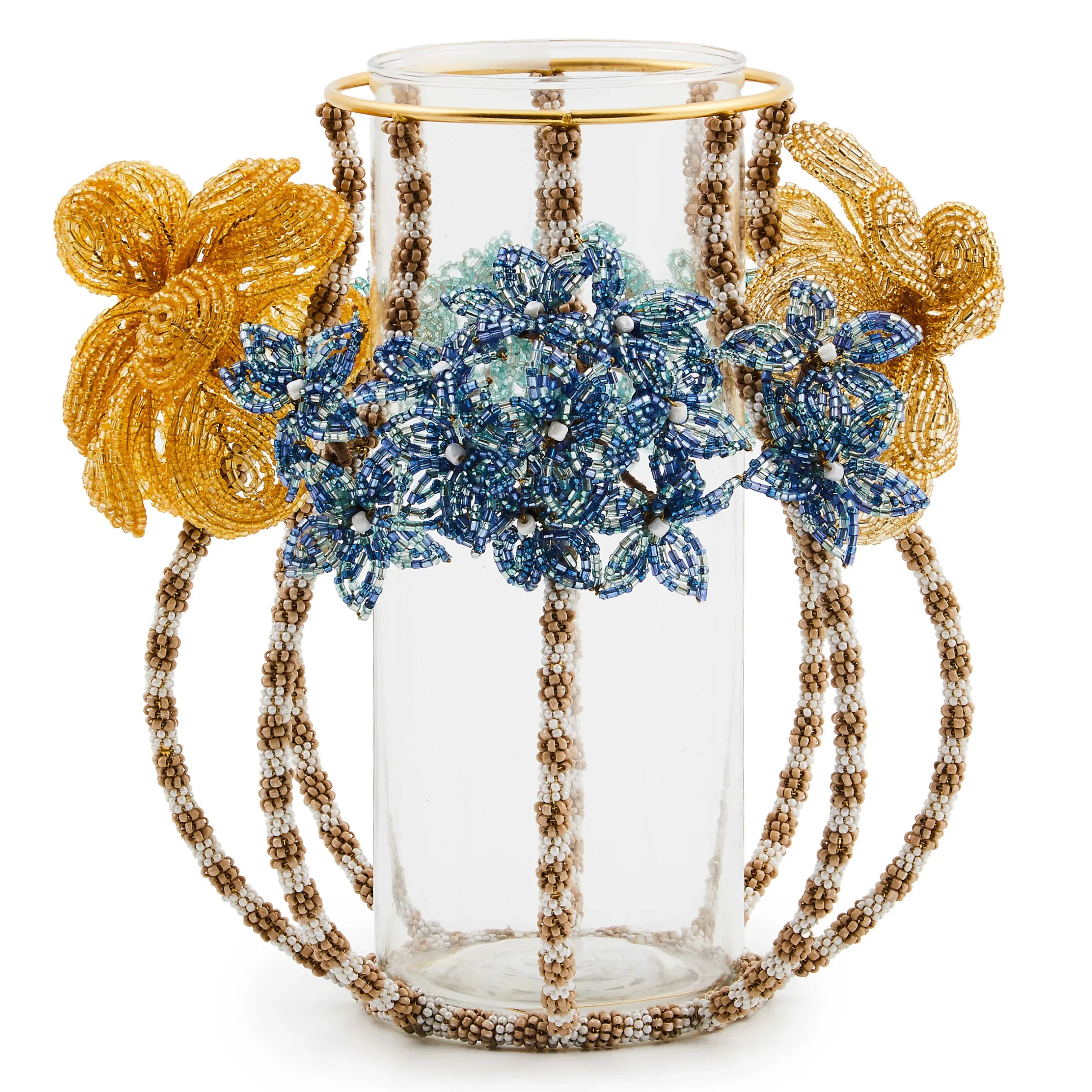 Room Accents|Fall Entertaining|MacKenzie-Childs Field Study Small Beaded Flower Vase