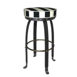 Dining Room & Kitchen|MacKenzie-Childs Flatiron Black Stripe Counter Stool