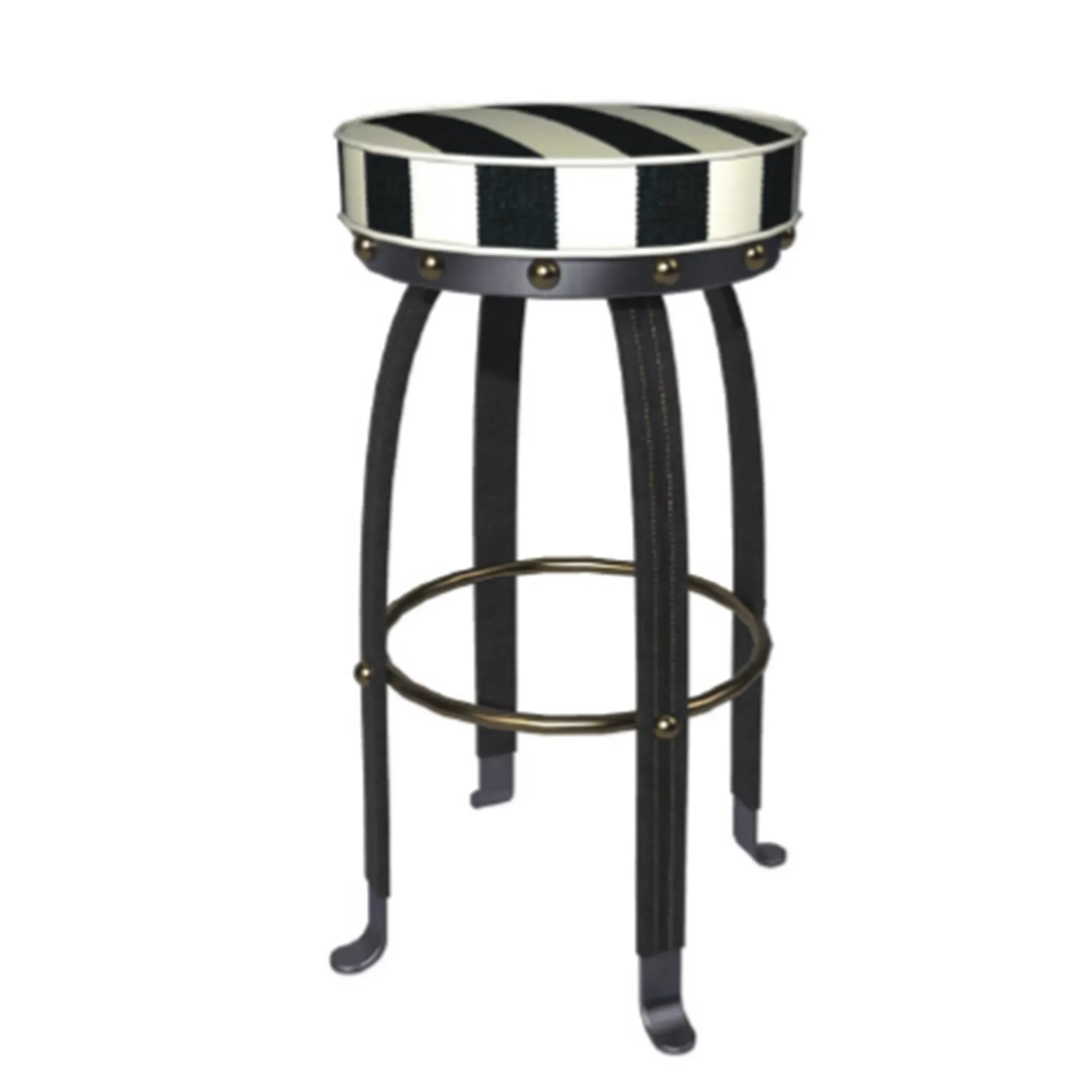 Dining Room & Kitchen|MacKenzie-Childs Flatiron Black Stripe Counter Stool