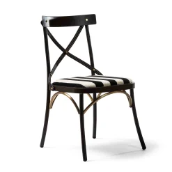 Dining Room & Kitchen|MacKenzie-Childs Flatiron Black Stripe Dining Chair
