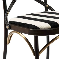 Dining Room & Kitchen|MacKenzie-Childs Flatiron Black Stripe Dining Chair