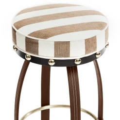 Dining Room & Kitchen|MacKenzie-Childs Flatiron Brown Stripe Bar Stool