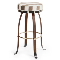 Dining Room & Kitchen|MacKenzie-Childs Flatiron Brown Stripe Counter Stool
