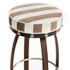 Dining Room & Kitchen|MacKenzie-Childs Flatiron Brown Stripe Counter Stool