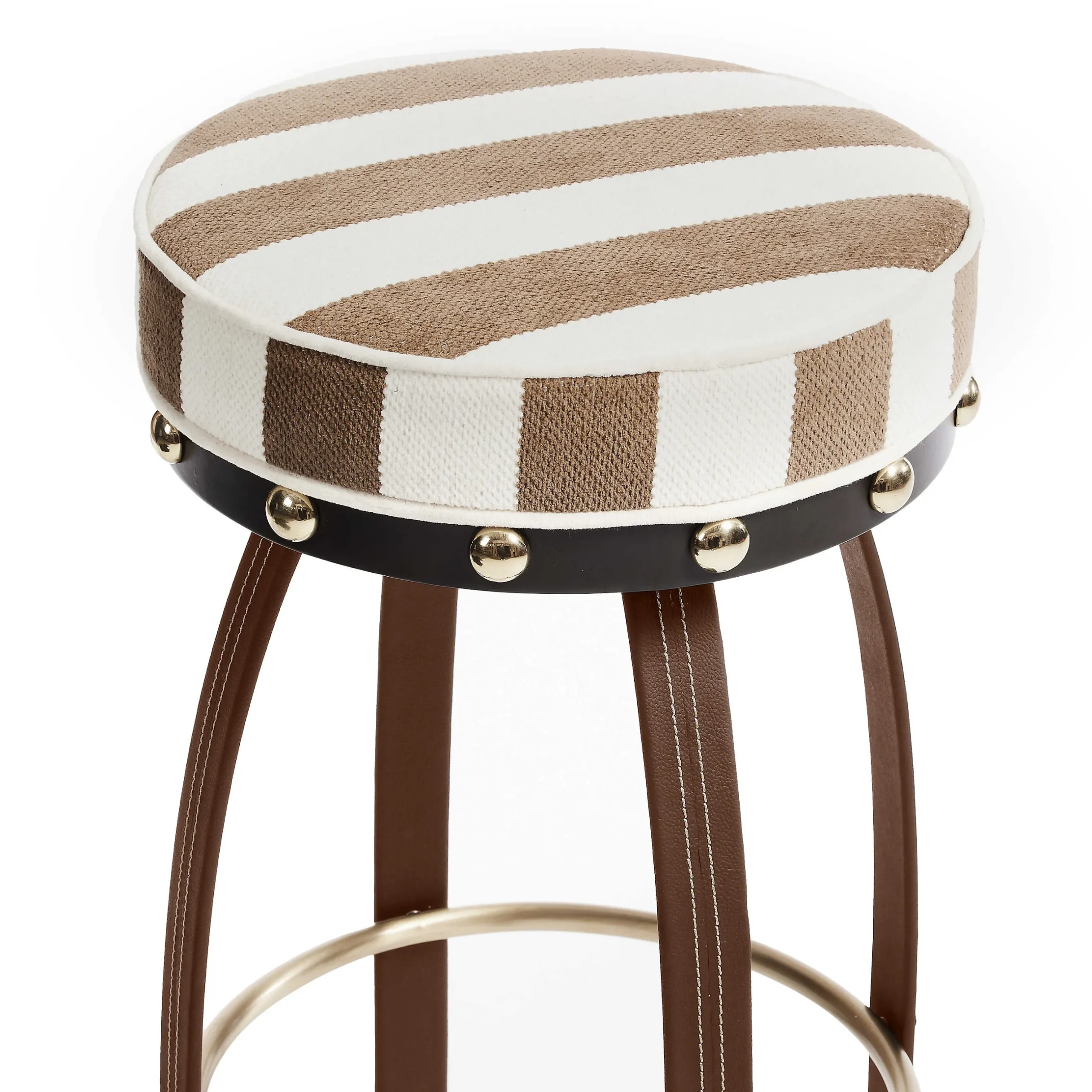 Dining Room & Kitchen|MacKenzie-Childs Flatiron Brown Stripe Counter Stool