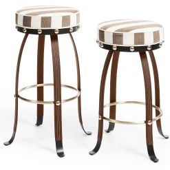 Dining Room & Kitchen|MacKenzie-Childs Flatiron Brown Stripe Counter Stool