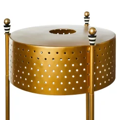 Lighting|MacKenzie-Childs Flatiron Leather Stripe Shelf Floor Lamp