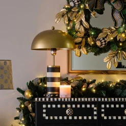 Lighting|MacKenzie-Childs Flatiron Leather Stripe Table Lamp