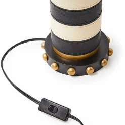 Lighting|MacKenzie-Childs Flatiron Leather Stripe Table Lamp