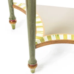 Entryway Furniture|Living Room|MacKenzie-Childs Fleur De Leaf Demilune Console Table