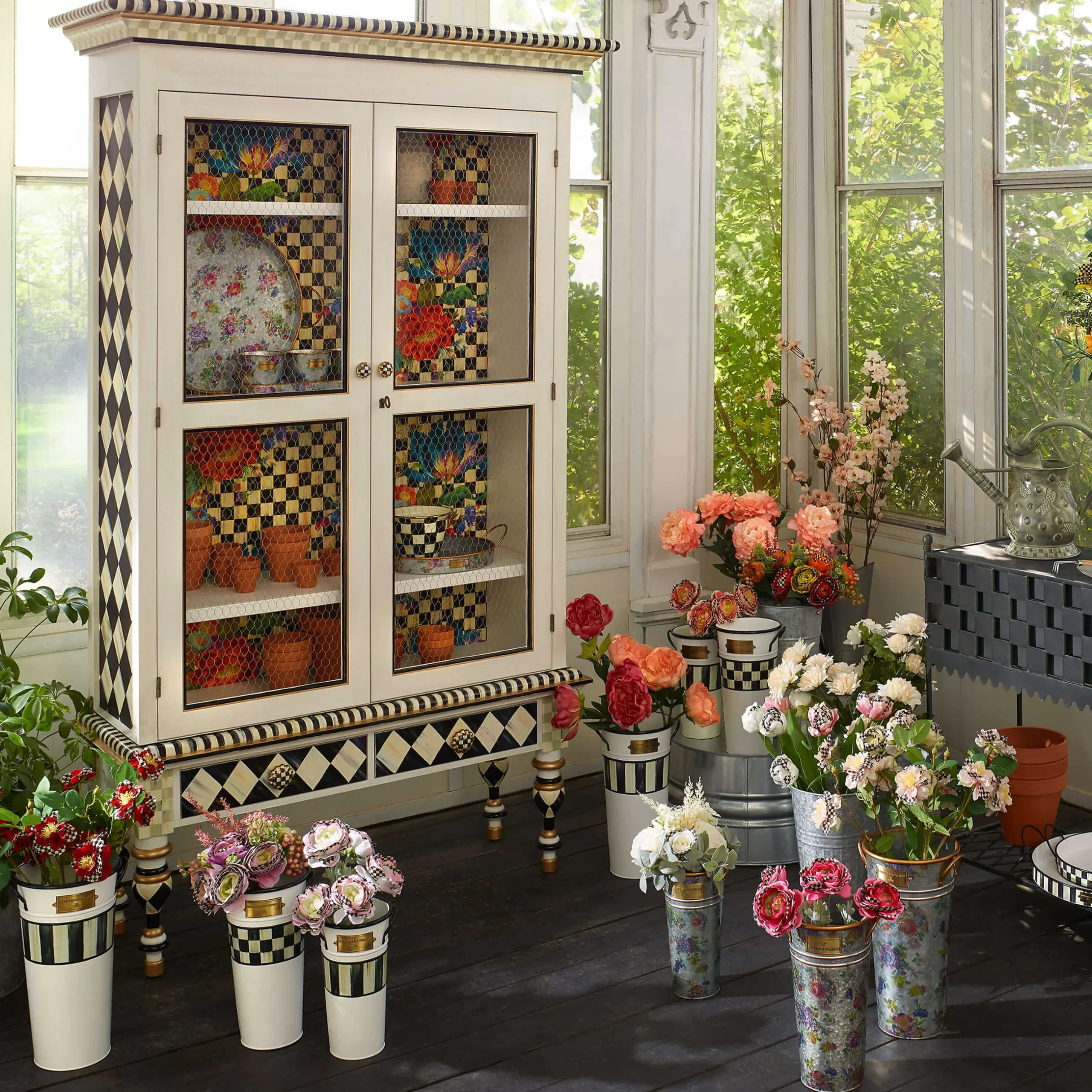 Storage Furniture|Living Room|MacKenzie-Childs Flower Market Cabinet