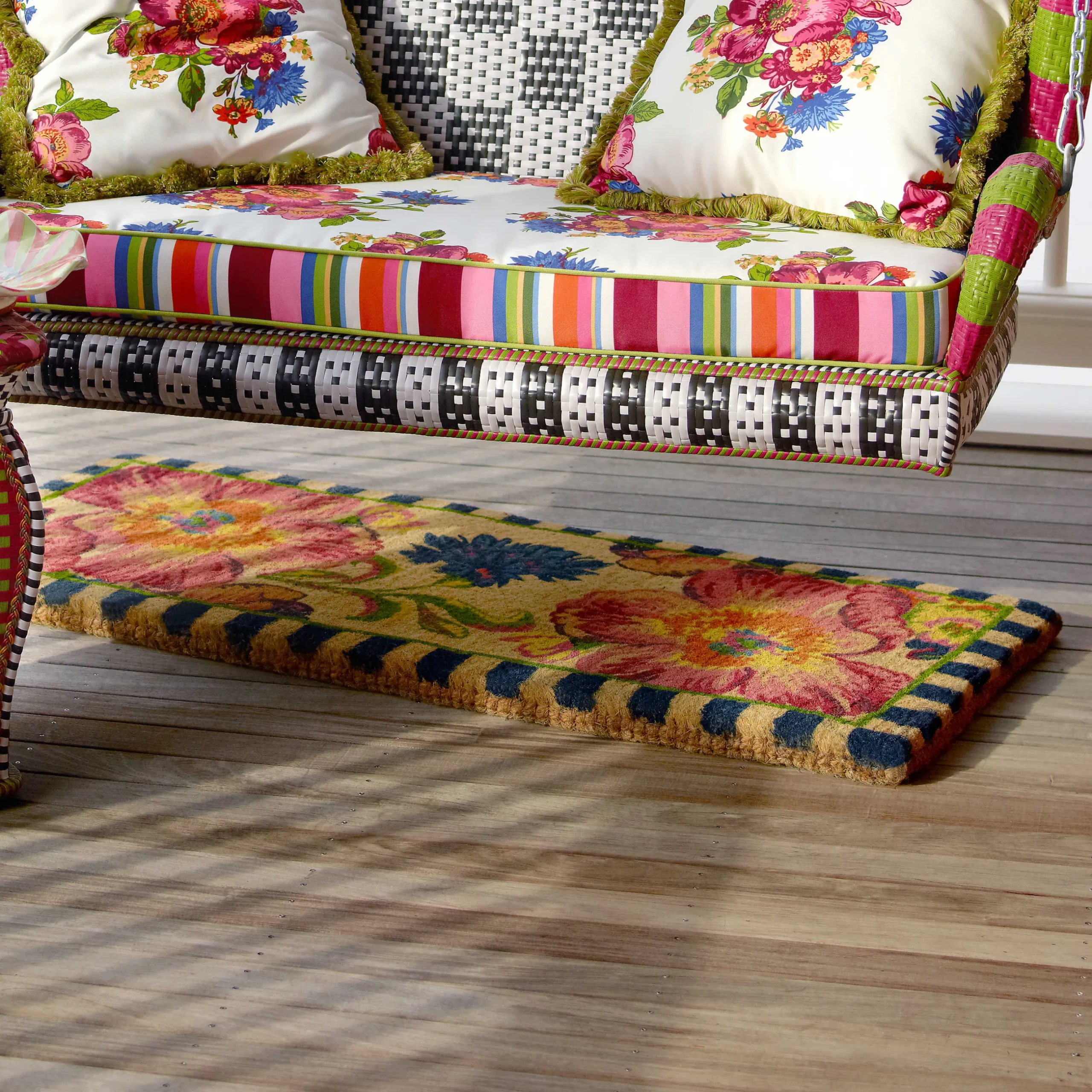 Outdoor|Rugs|MacKenzie-Childs Flower Market Double Door Entrance Mat