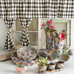 Outdoor|Bar Entertaining|MacKenzie-Childs Flower Market Galvanized Serving Trays, Set of 2