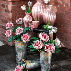 Spring|Outdoor|MacKenzie-Childs Flower Market Galvanized Flower Buckets, Set of 3
