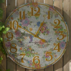 Spring|Outdoor|MacKenzie-Childs Flower Market Outdoor Wall Clock