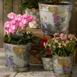 Spring|Greenery & Florals|MacKenzie-Childs Flower Market Pots  Saucers, Set of 3