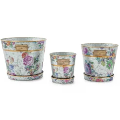 Spring|Greenery & Florals|MacKenzie-Childs Flower Market Pots Saucers, Set of 3