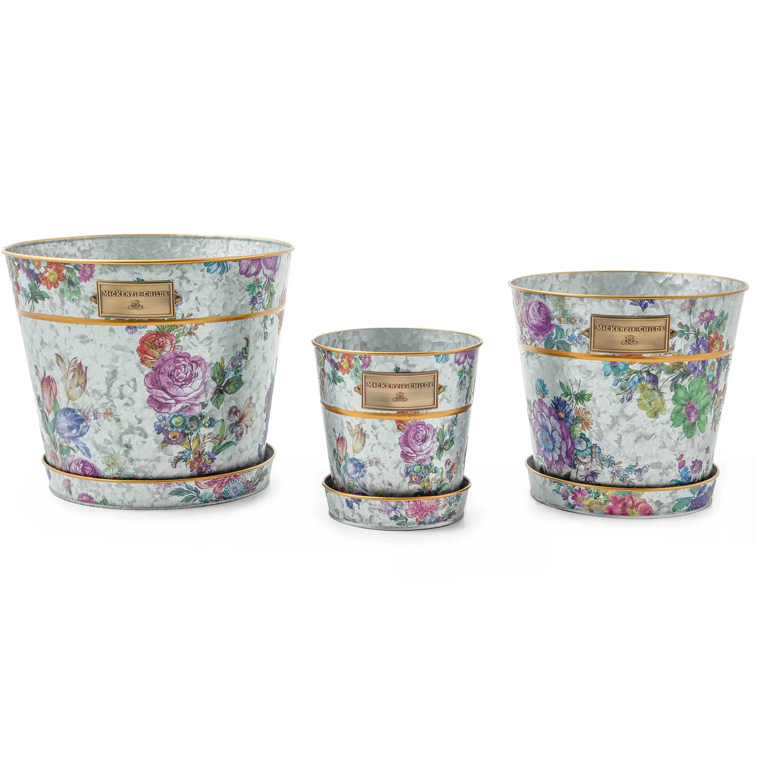 Spring|Greenery & Florals|MacKenzie-Childs Flower Market Pots Saucers, Set of 3