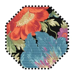 Rugs|MacKenzie-Childs Flower Market Reflections Black 6' Octagon Rug