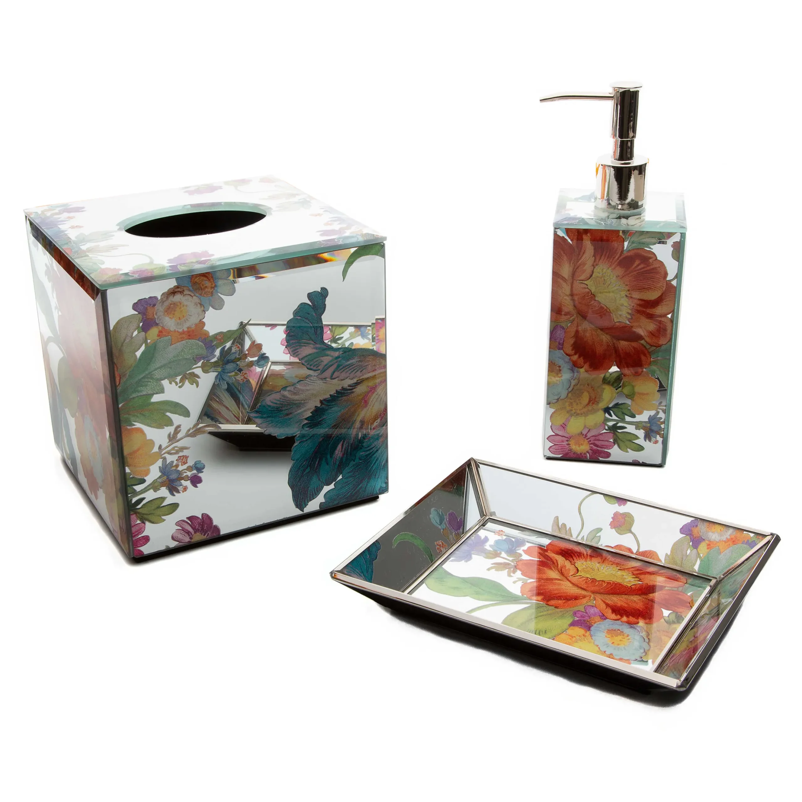 Bath & Bath Accessories|MacKenzie-Childs Flower Market Reflections Soap Pump