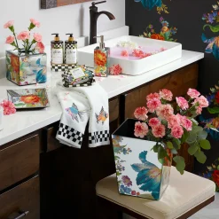 Bath & Bath Accessories|Room Accents|MacKenzie-Childs Flower Market Reflections Waste Bin